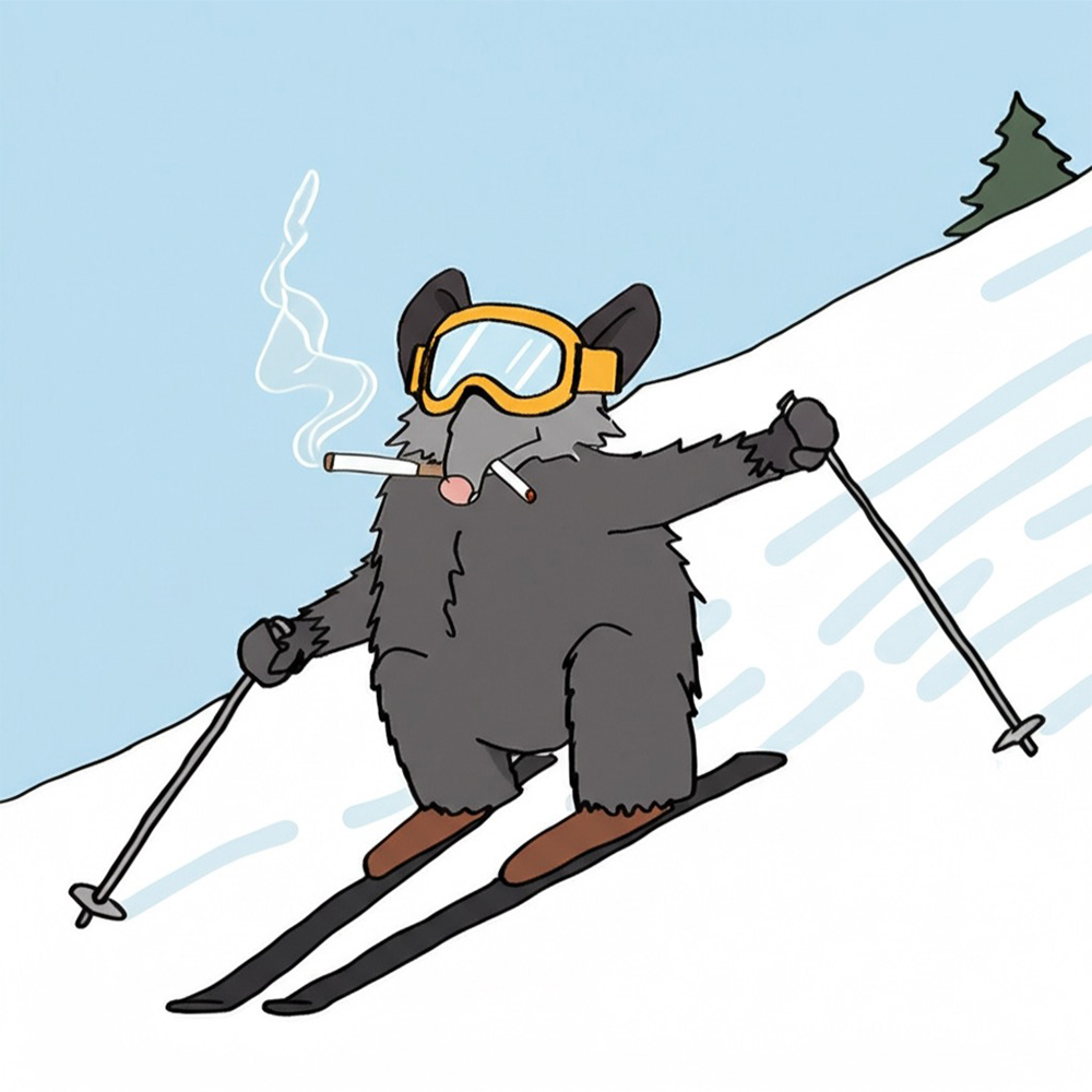 Tony skiing