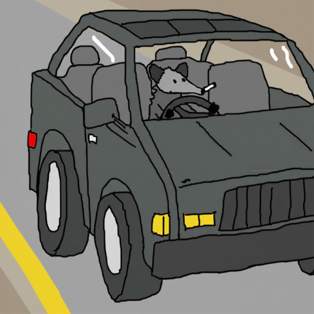 Tony driving